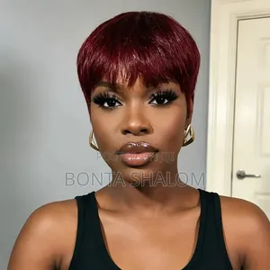 Pixie Cut Wig - Burgundy/Wine Red