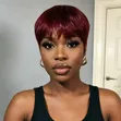 Pixie Cut Wig - Burgundy/Wine Red - 1