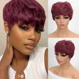 Pixie Cut Wig - Burgundy/Wine Red - 2