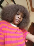 Afro Kinky Curly Wig with Front Bangs - 1