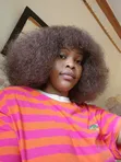 Afro Kinky Curly Wig with Front Bangs - 3