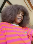 Afro Kinky Curly Wig with Front Bangs - 4