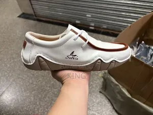 Salkin Men's White and Brown Casual Lace-Up Shoes