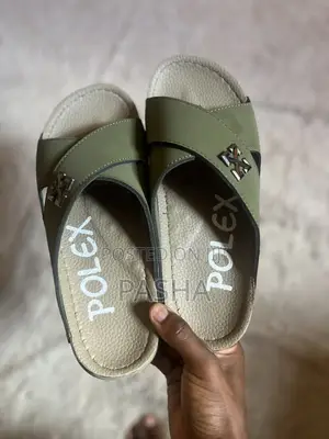 Men's Green Leather Casual Sandals - Size 41