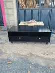 Classic Center Table with Storage - Black Glossy Finish - 1