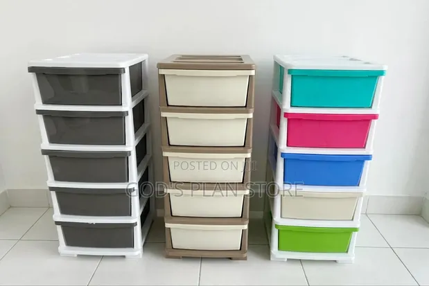 5 Tier Plastic Cabinet Drawer Trolley - 1