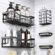 5-Piece Black Metal Corner Shower Caddy Set - 1
