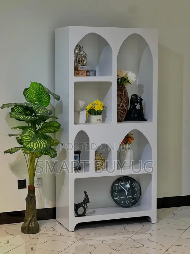 Brand New 2-Door Book Shelf - White Glossy Finish - 1
