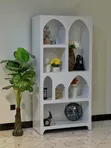 Brand New 2-Door Book Shelf - White Glossy Finish - 1
