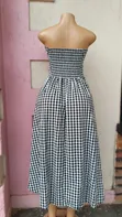 Stylish Black & White Gingham Maxi Dress - 2