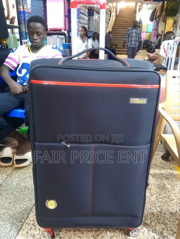 Original Prince Extra Large Cloth Suitcase (Black & Red) - 1