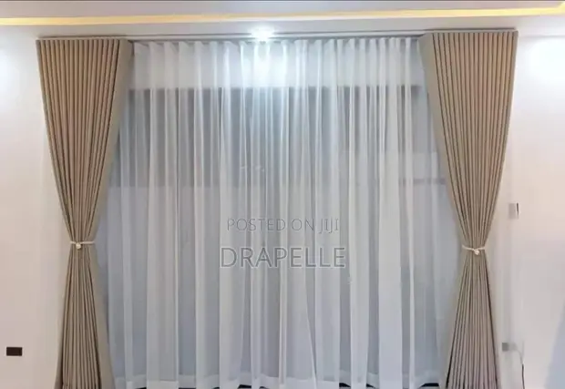 Luxury Textured Curtains with Sheer Layers - 1