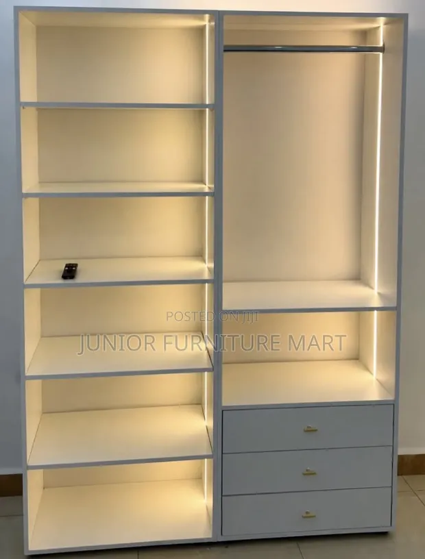 Brand New Wood-Mode Open Wardrobe with Lights - 1