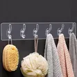 Strong Self-Adhesive Transparent Wall and Door Hook Rack (6 in 1) - 1