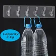 Strong Self-Adhesive Transparent Wall and Door Hook Rack (6 in 1) - 3