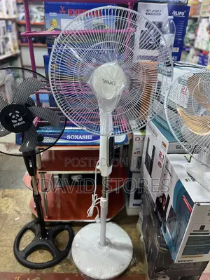 Yaki 18-Inch Stand Fan with Remote - White