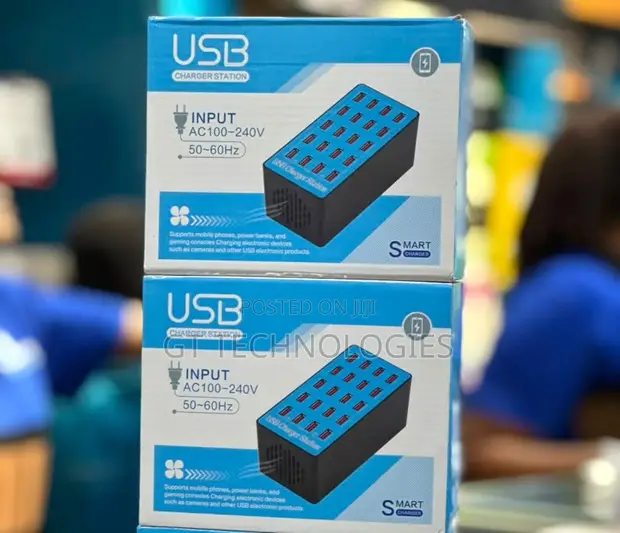 20-Port 100W Fast Charging USB Smart Charger Station - 1