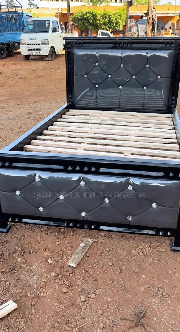 Beautiful 4x6 Leather Bed Frame - 1