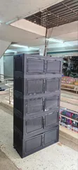 5-Tier Foldable Storage Cabinet with Wheels - 1