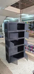 5-Tier Foldable Storage Cabinet with Wheels - 2
