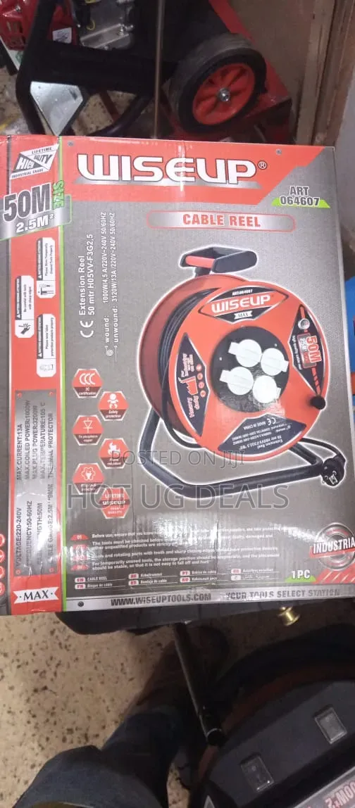 Wiseup 50m Heavy Duty Cable Reel (2.5mm2) - Power Extension - 1