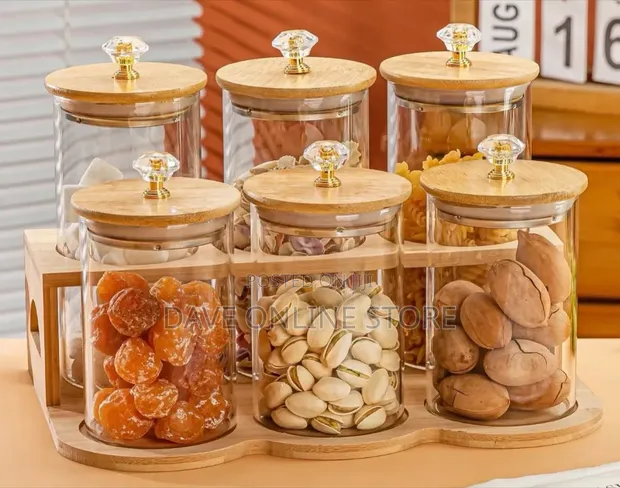 6pc Glass Canister Set - 1