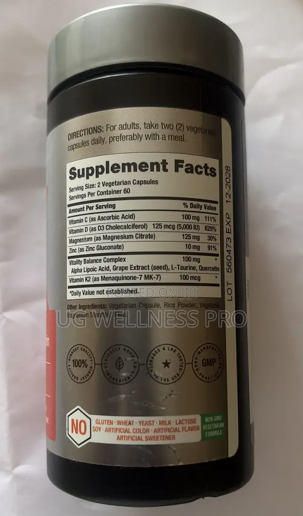 Horbaach Vitamin D3 K2 with Magnesium, Zinc & Quercetin - 120 Veg Caps - 1