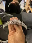 Elegant Silver Crystal Floral Bridal Tiara - Wedding Crown - 2