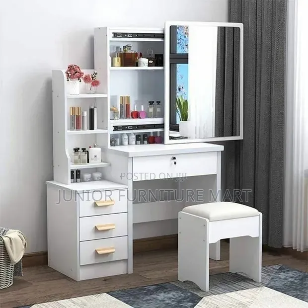 Brand New Modern Makeup Cabinet with Chair - 1