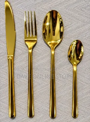 Mirror-Polished Gold Stainless Steel Flatware Set