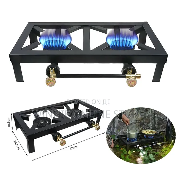 Heavy-Duty Dual-Burner Gas Stove - 1