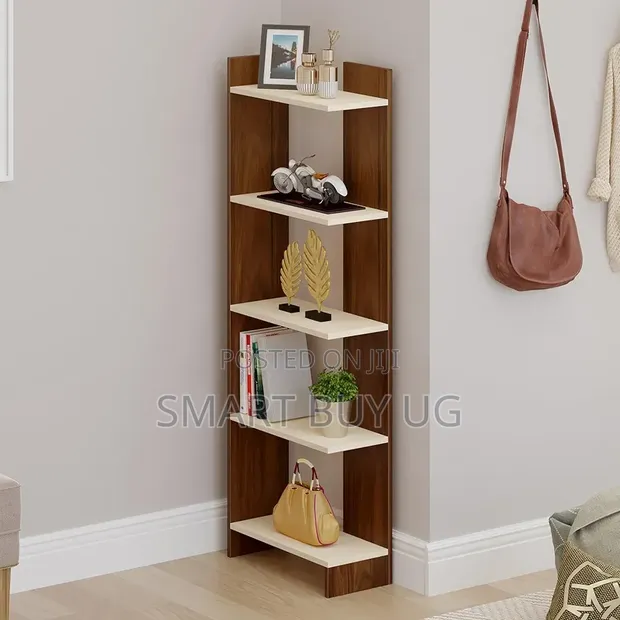 5-Tier White Wooden Book Shelf - 1