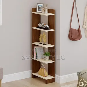 5-Tier White Wooden Book Shelf