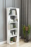 5-Tier White Wooden Book Shelf - Office/Library Rack - 2