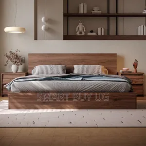 5x6 Wooden Double Bed Frame - Walnut Finish