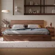 5x6 Wooden Double Bed Frame - Walnut Finish - 2