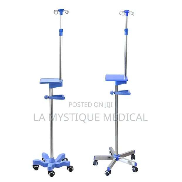 Stainless Steel IV Stand with Tray - 1