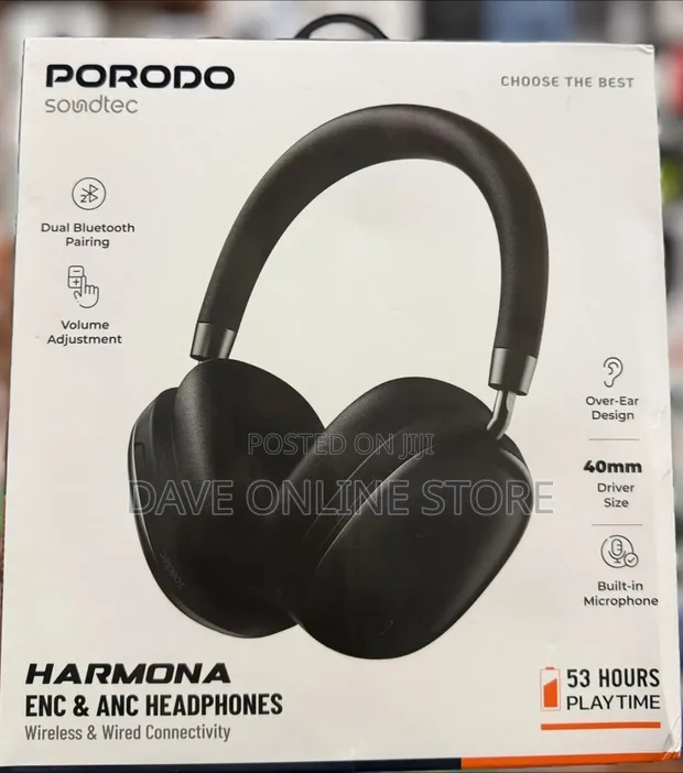 Porodo Soundtec Harmona ENC & ANC Headphones - 1
