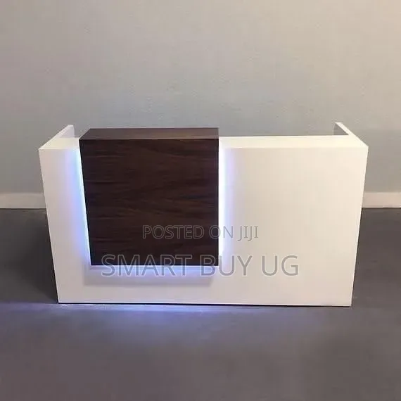 White 1.4m Executive Reception Desk with Drawers - 1
