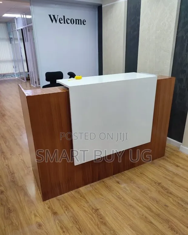 White Executive Reception Desk 140cm - 1