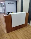 White Executive Reception Desk 140cm - 1