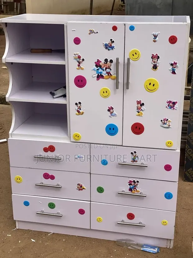 Luxurious Kids Wardrobe with Side Shelves - 1
