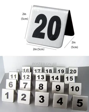 20 Stainless Steel Table Numbers (1-20)