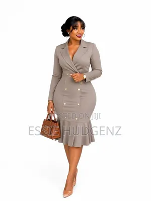 Women's Double-Breasted Collar Dress