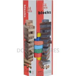 54-Piece Numbered Blocks Tumbling Tower Game