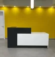 Brand New 1.8m White Reception Desk with Drawers - 1