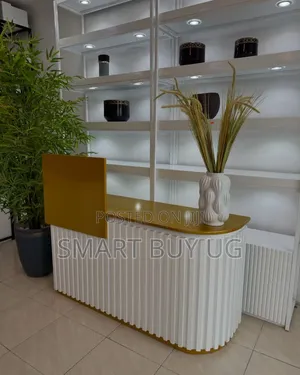Brand New 1.4m Modern White Reception Desk with Drawers