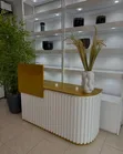 Brand New 1.4m Modern White Reception Desk with Drawers - 2