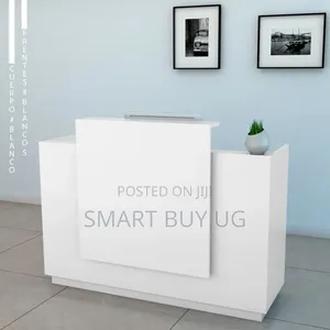 Brand New White 1.2m Wooden Reception Desk with Drawers