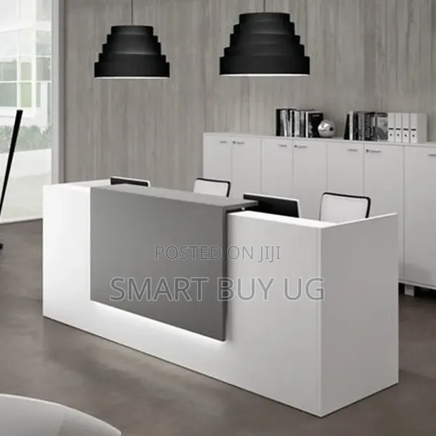 Brand New 1.8m Modern White & Gray Reception Desk - 1